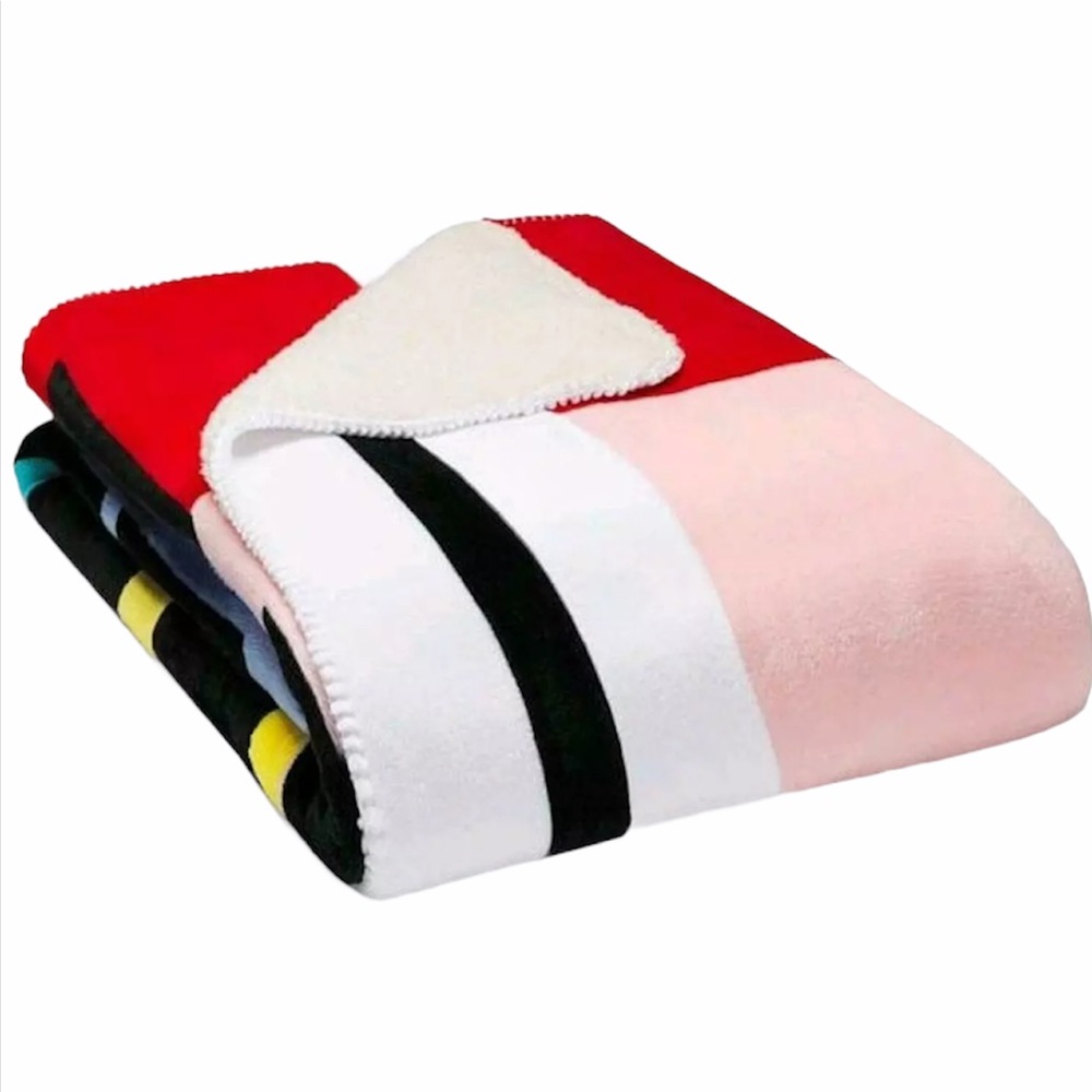 PINK VS Rainbow Logo Sherpa Plush Blanket
